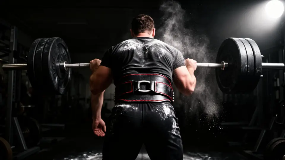 Powerlifter wearing QOWA belt